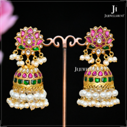 Exquisite Lotus Kundan Jadau Jhumkas